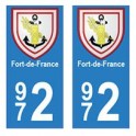 972 Fort-de-France autocollant plaque