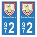 972 Fort-de-France autocollant plaque