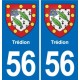 56 Ploërmel blason autocollant plaque stickers ville