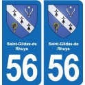 56 Ploërmel blason autocollant plaque stickers ville
