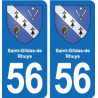 56 Ploërmel blason autocollant plaque stickers ville