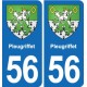 56 Ploërmel blason autocollant plaque stickers ville