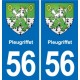 56 Ploërmel blason autocollant plaque stickers ville