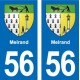 56 Ploërmel blason autocollant plaque stickers ville