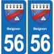 56 Ploërmel blason autocollant plaque stickers ville