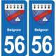 56 Ploërmel blason autocollant plaque stickers ville