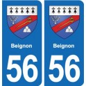 56 Ploërmel blason autocollant plaque stickers ville