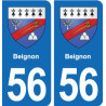 56 Ploërmel blason autocollant plaque stickers ville