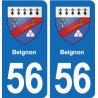 56 Ploërmel blason autocollant plaque stickers ville