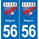 56 Ploërmel blason autocollant plaque stickers ville