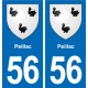 56 Ploërmel blason autocollant plaque stickers ville