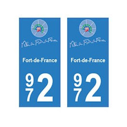 972 Fort-de-France autocollant plaque