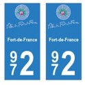 972 Fort-de-France autocollant plaque