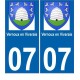 07 Annonay ville autocollant plaque