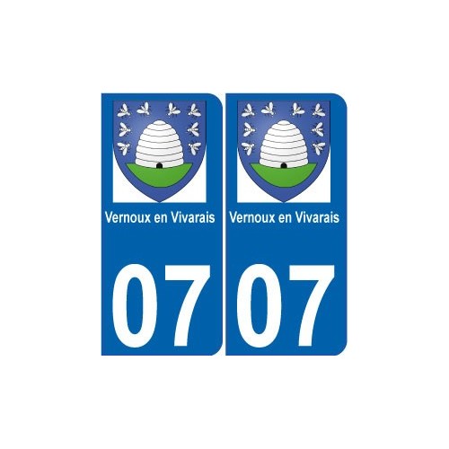 07 Vernoux-en-vivarais ville autocollant plaque immatriculation auto sticker departement