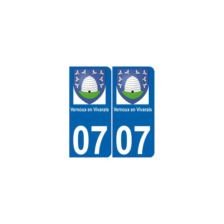 07 Vernoux-en-vivarais ville autocollant plaque immatriculation auto sticker departement