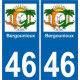46 bergounioux logo autocollant plaque immatriculation departement stickers ville