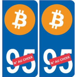 Bitcoin sticker autocollant plaque immatriculation auto sticker