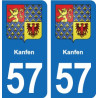 57 Marly blason autocollant plaque stickers ville
