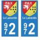972 Le Lamentin autocollant plaque