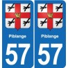 57 Marly blason autocollant plaque stickers ville