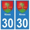 30 Pont-Saint-Esprit ville autocollant plaque stickers