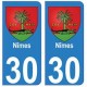 30 Pont-Saint-Esprit ville autocollant plaque stickers