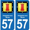 57 Hargarten-aux-Mines's coat of arms sticker plate stickers city