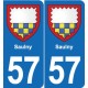 57 Marly blason autocollant plaque stickers ville