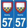 57 Marly blason autocollant plaque stickers ville