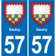 57 Marly blason autocollant plaque stickers ville