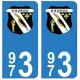 973 Kourou autocollant plaque
