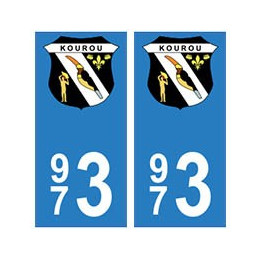 973 Kourou autocollant plaque