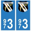 973 Kourou de la etiqueta engomada de la placa