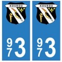 973 Kourou autocollant plaque