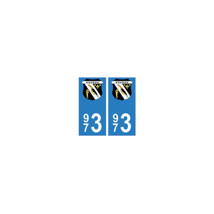 973 Kourou autocollant plaque