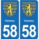 58 Prémery blason autocollant plaque stickers ville