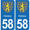 58 Prémery blason autocollant plaque stickers ville