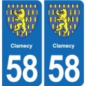 58 Prémery blason autocollant plaque stickers ville