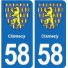 58 Prémery blason autocollant plaque stickers ville