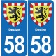 58 Prémery blason autocollant plaque stickers ville