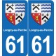 61 Vimoutiers blason autocollant plaque stickers ville
