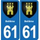 61 Vimoutiers blason autocollant plaque stickers ville