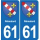 61 Vimoutiers blason autocollant plaque stickers ville