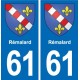 61 Vimoutiers blason autocollant plaque stickers ville
