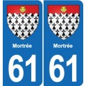61 Mortrée stemma adesivo piastra adesivi città