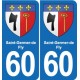 60 Senlis blason autocollant plaque stickers ville