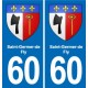 60 Senlis blason autocollant plaque stickers ville