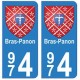 974  Bras-Panon autocollant plaque