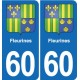 60 Senlis blason autocollant plaque stickers ville